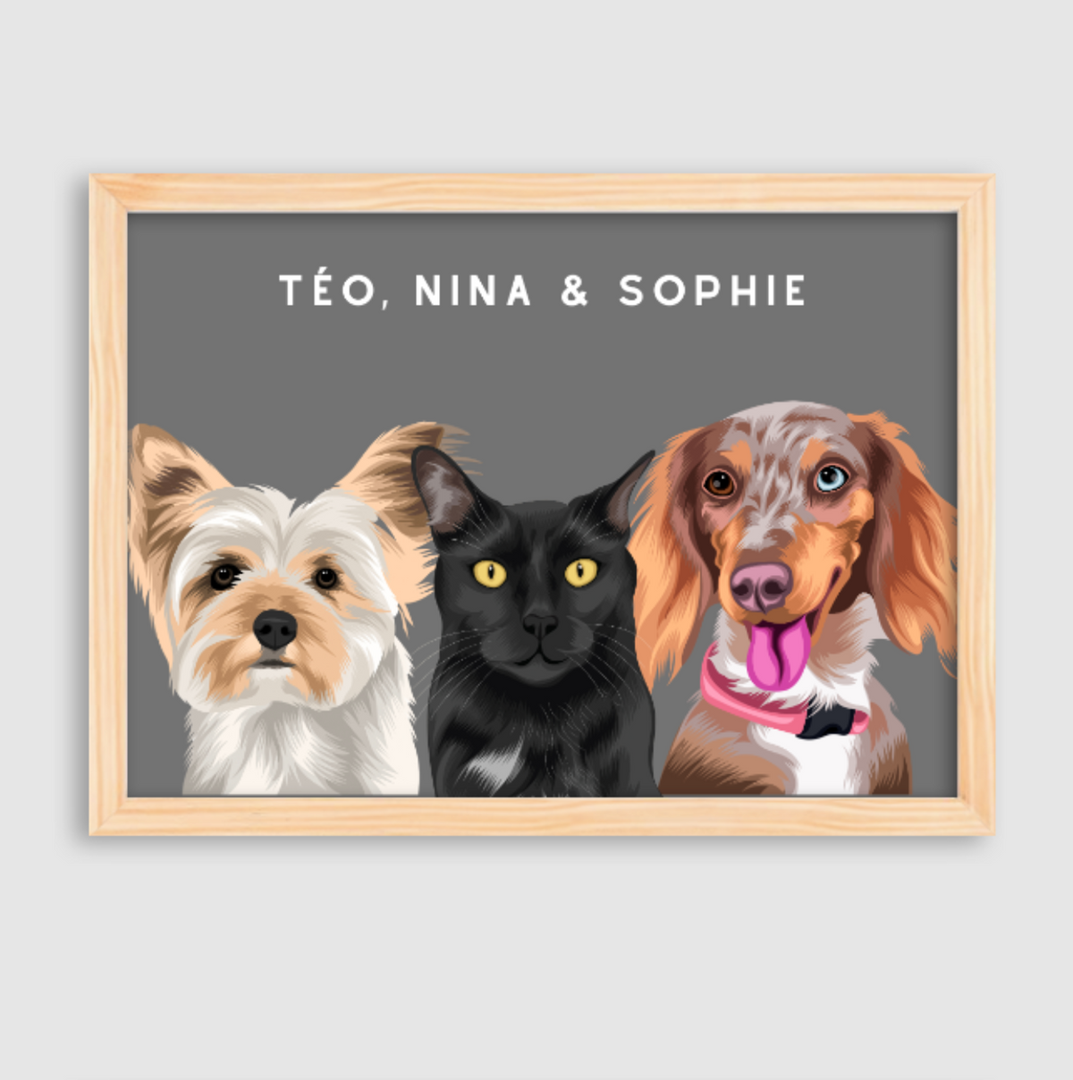 Quadro Personalizado Pintura 3 Pets