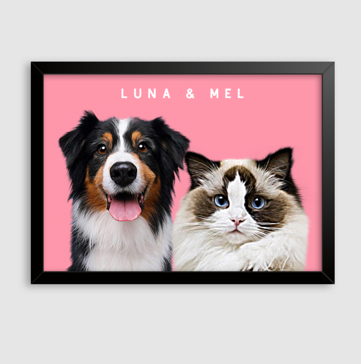 Quadro Personalizado Pintura 2 Pets