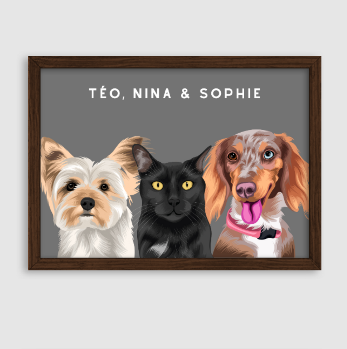 Quadro Personalizado Pintura 3 Pets