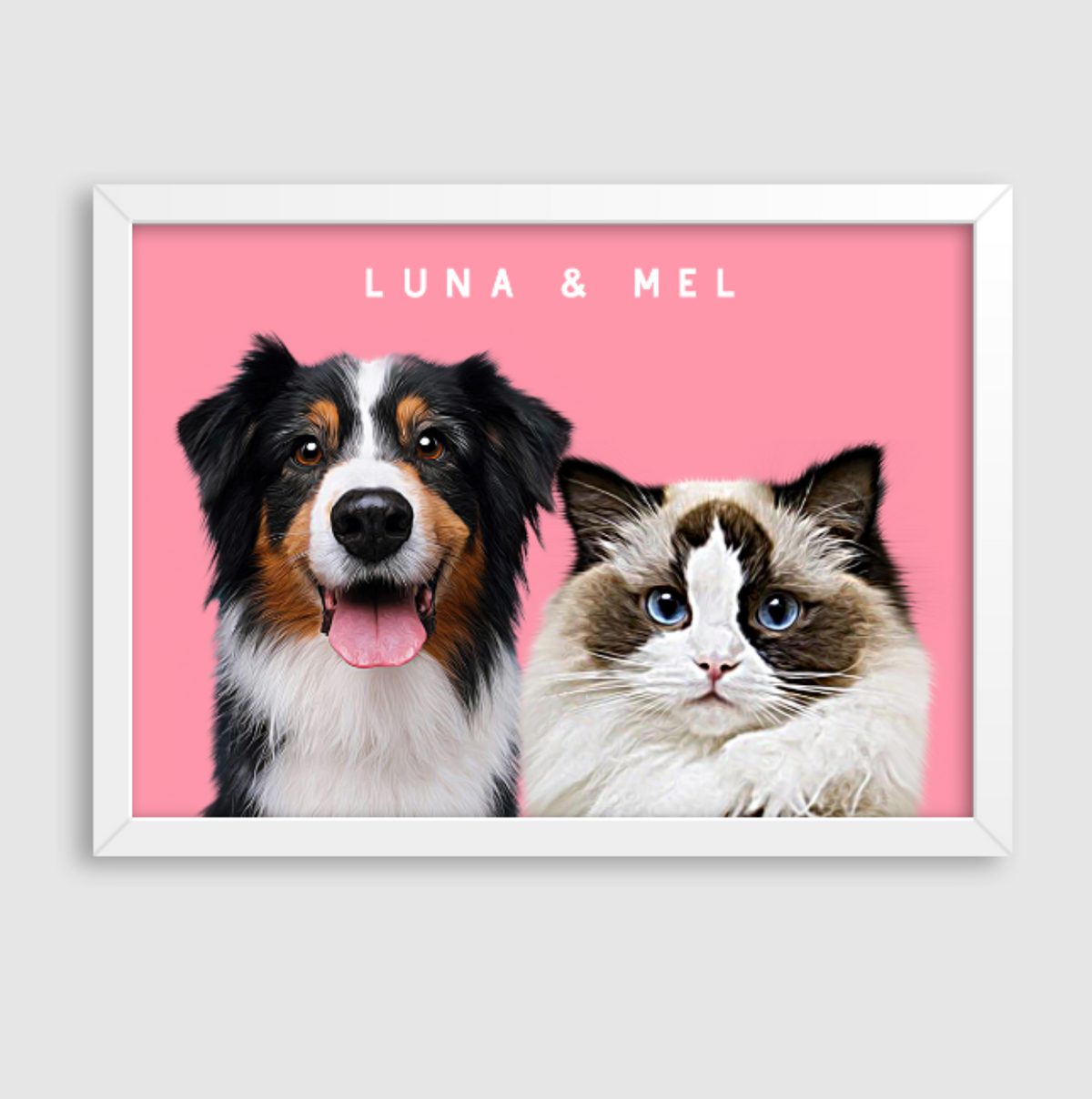 Quadro Personalizado Pintura 2 Pets