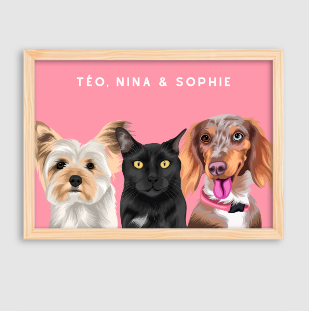 Quadro Personalizado Pintura 3 Pets