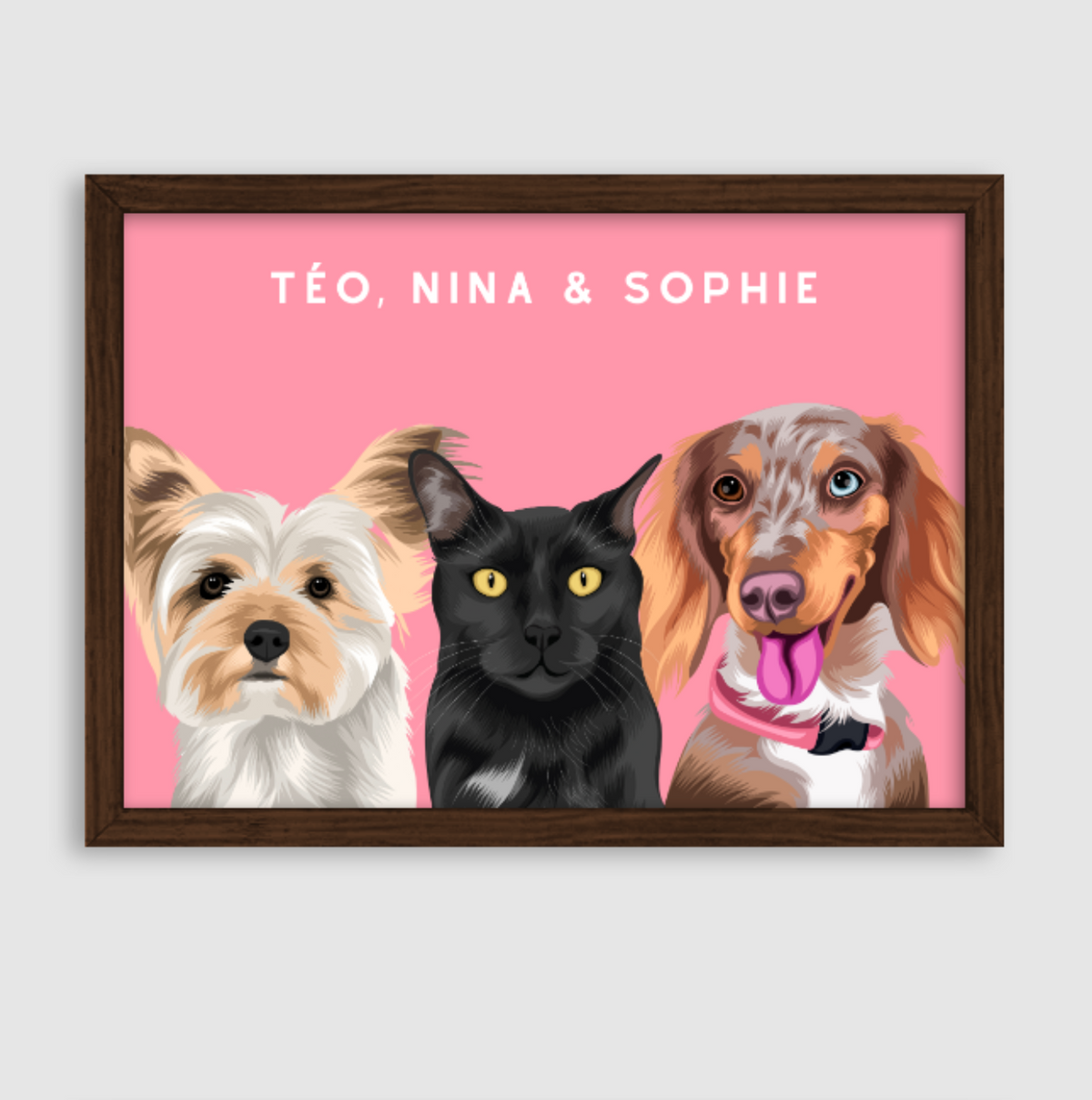 Quadro Personalizado Pintura 3 Pets