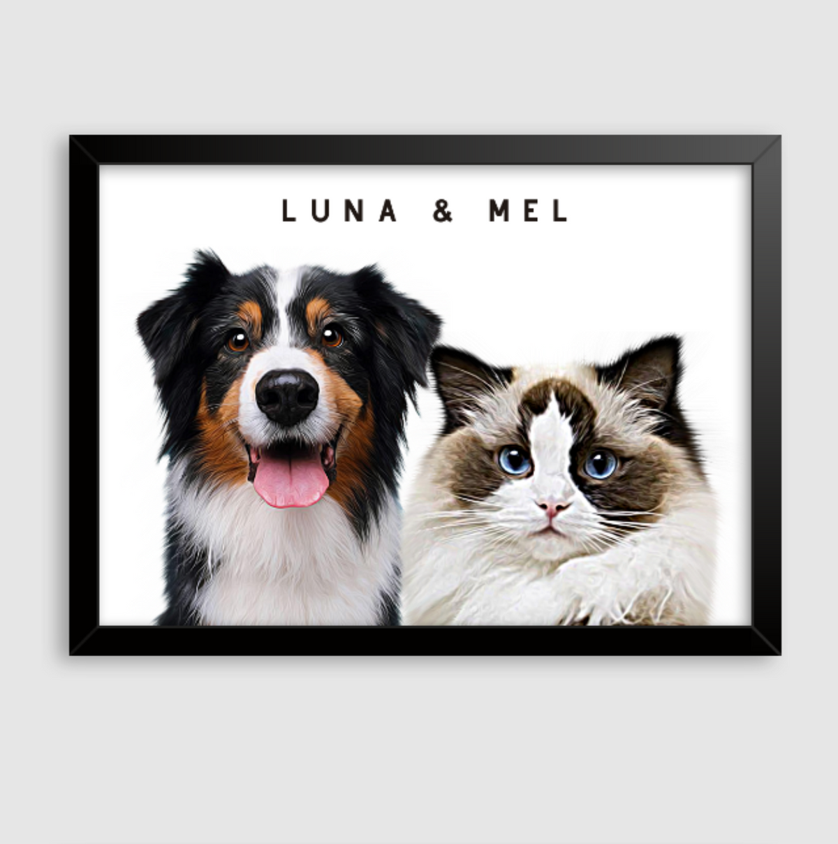 Quadro Personalizado Pintura 2 Pets