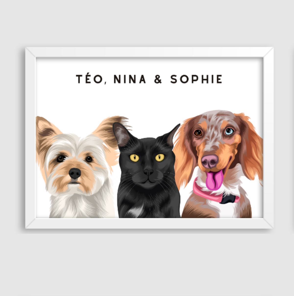 Quadro Personalizado Pintura 3 Pets