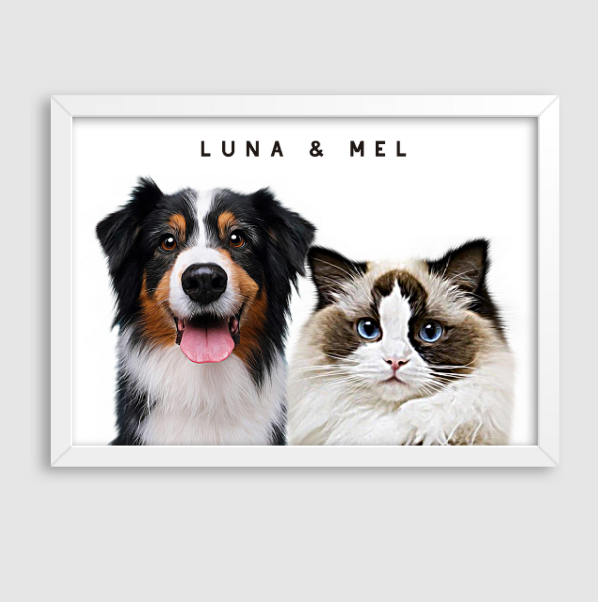 Quadro Personalizado Pintura 2 Pets