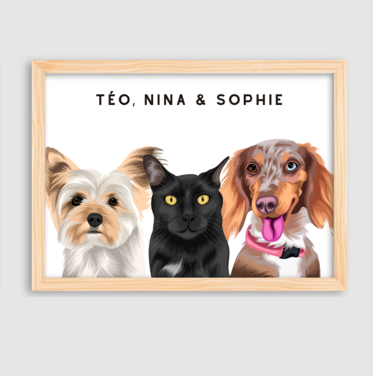 Quadro Personalizado Pintura 3 Pets