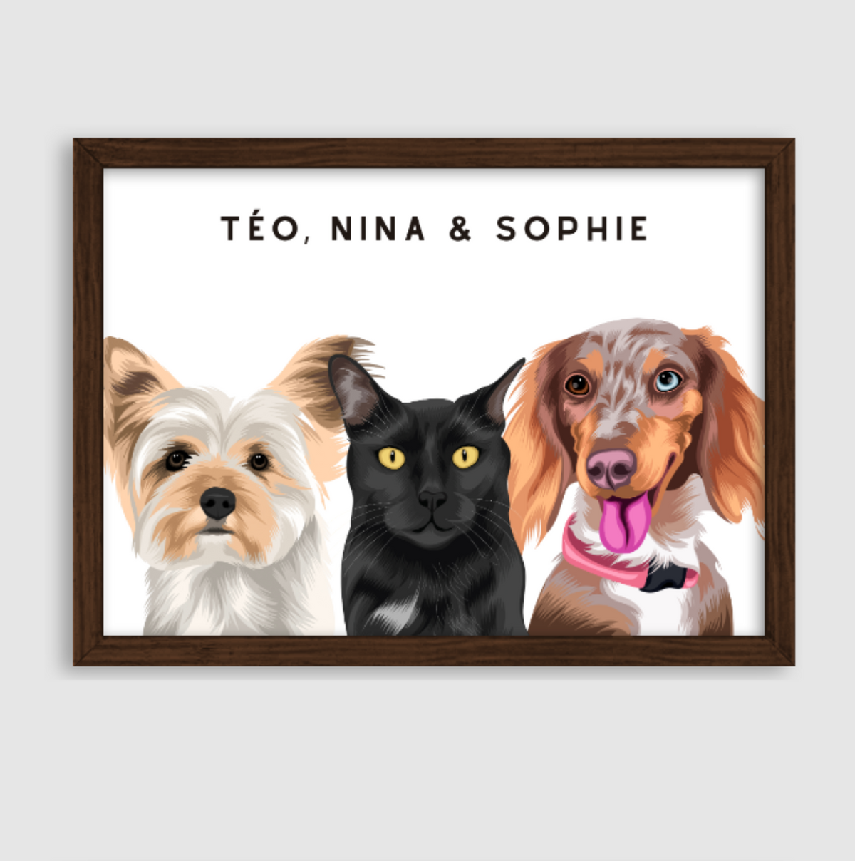 Quadro Personalizado Pintura 3 Pets