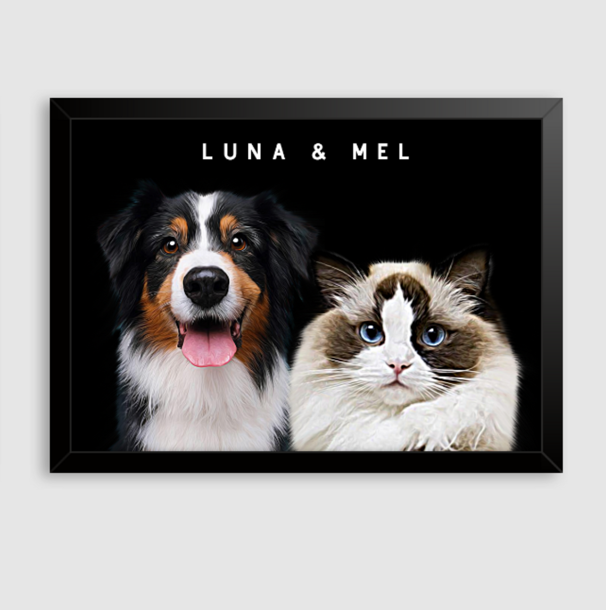 Quadro Personalizado Pintura 2 Pets