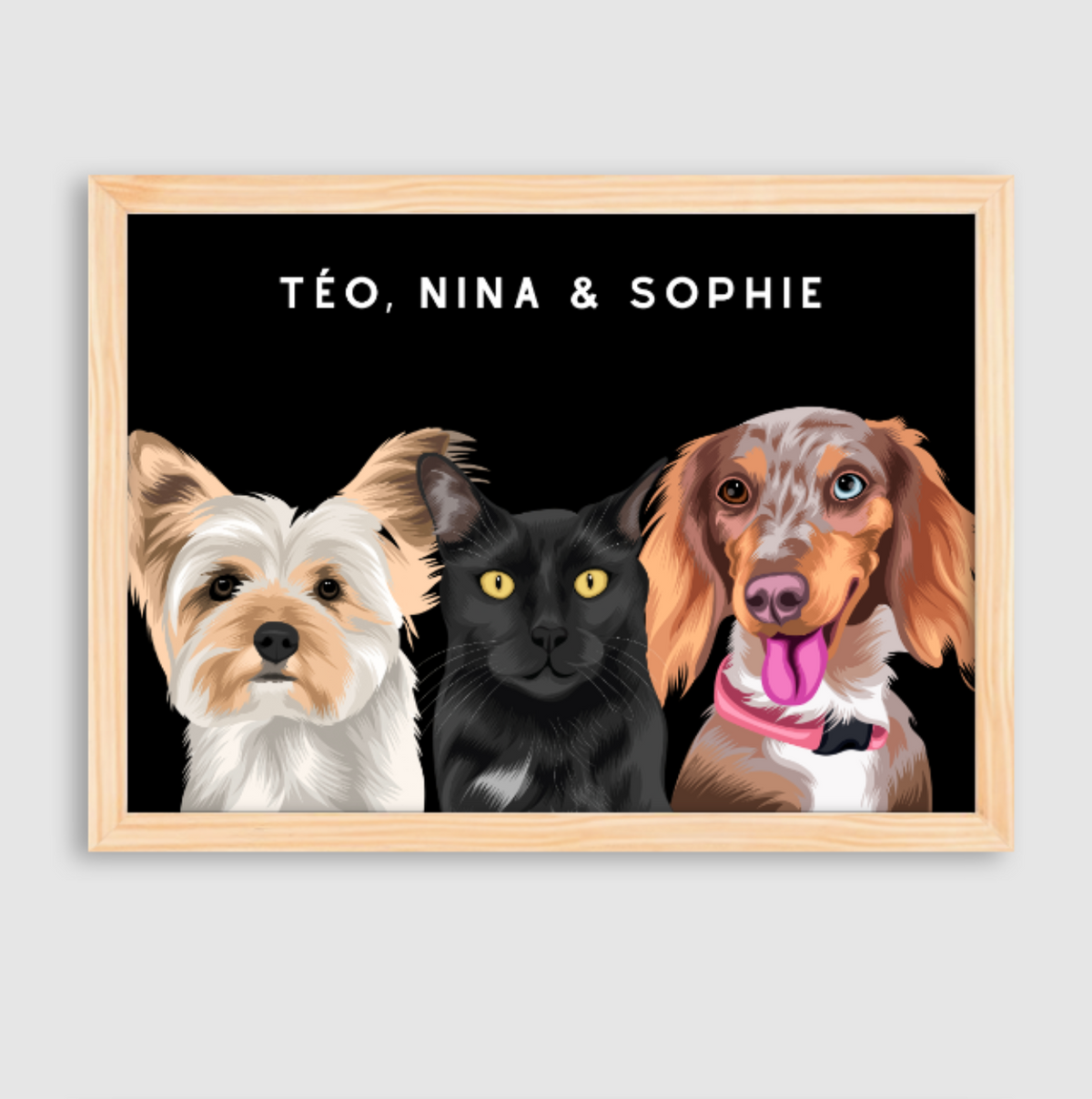 Quadro Personalizado Pintura 3 Pets