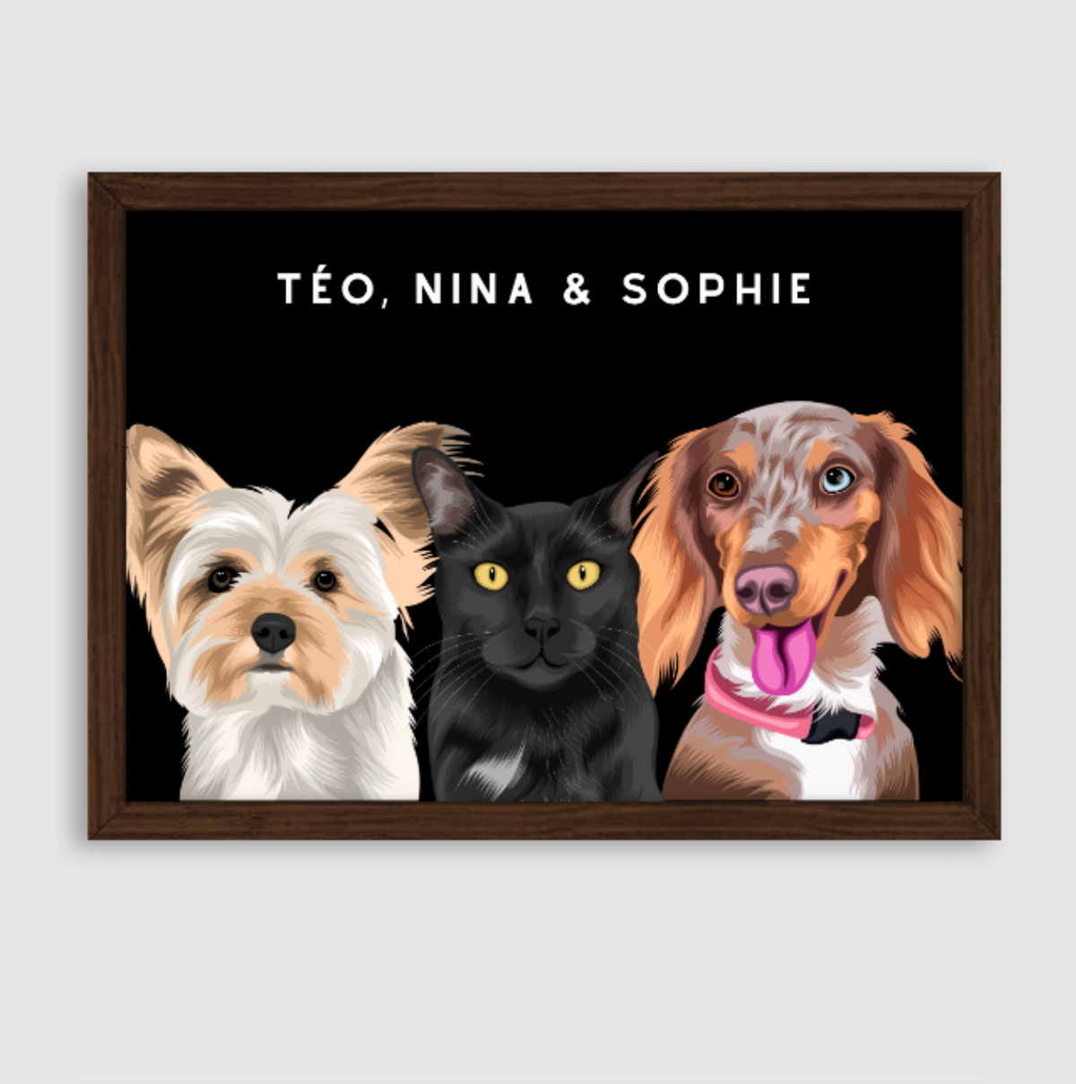 Quadro Personalizado Pintura 3 Pets