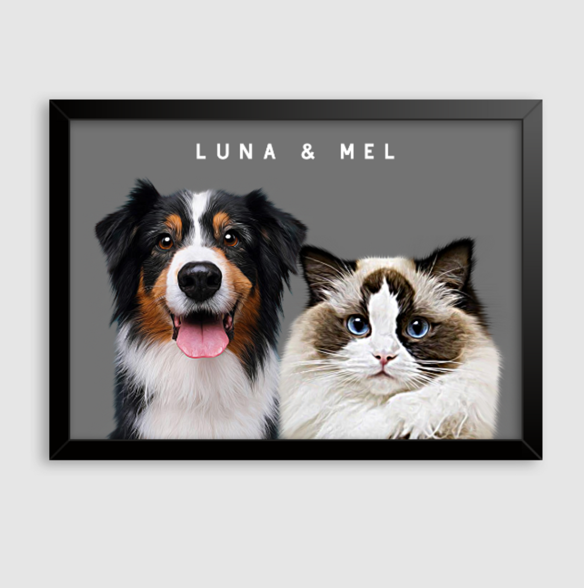 Quadro Personalizado Pintura 2 Pets