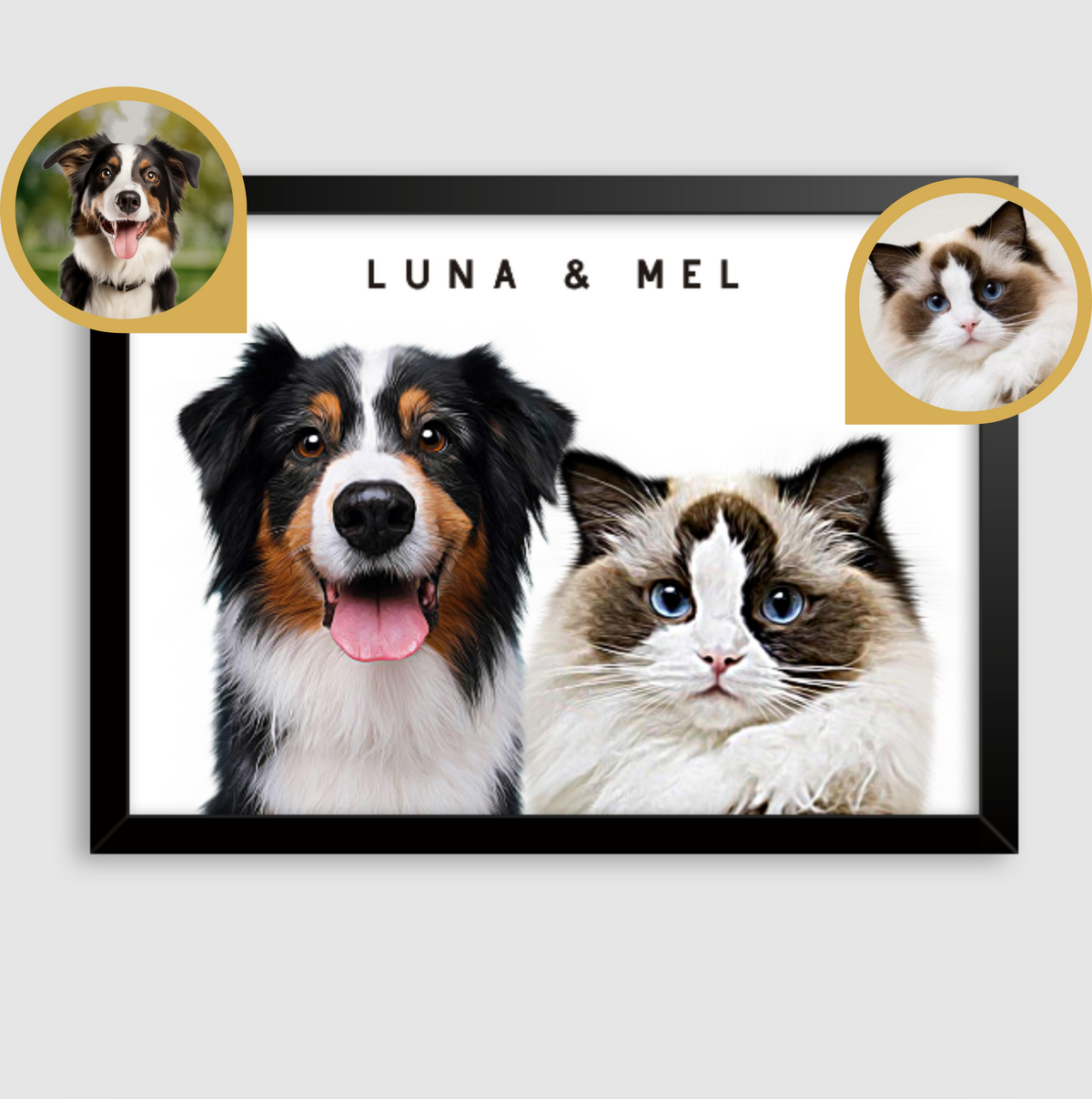 Quadro Personalizado Pintura 2 Pets